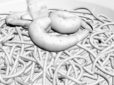Spaghetti 3D model noodles in bowl 3D model