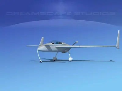 Rutan VariEze Bare Metal 3D model