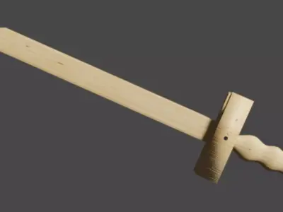 Wooden Sword Free 3D model