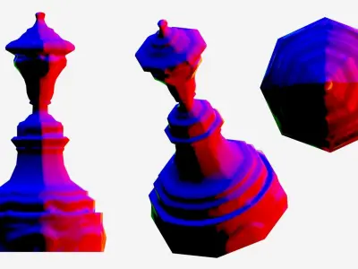 Classic Stone Pillar 3D Scanned - Game Ready Low-poly 3D model