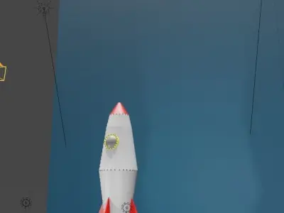 Low poly 3d model of a rocket Low-poly 3D model