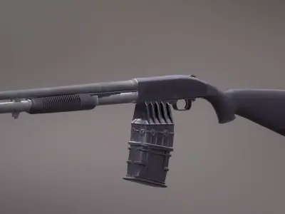 Mossberg 590m Rigged PBR Low-poly 3D model