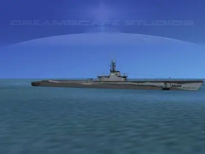 Balao Class Submarine SS290 USS Cisco VHP 3D model