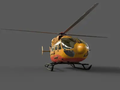 EC145 Helicopter Low-poly 3D model