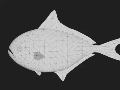 Pomfret Low-poly 3D model