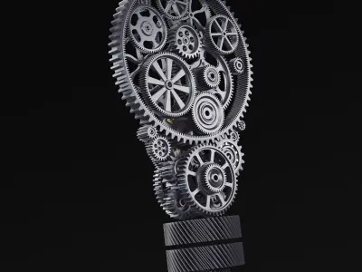 Light Bulb With Gears M 1 3D model