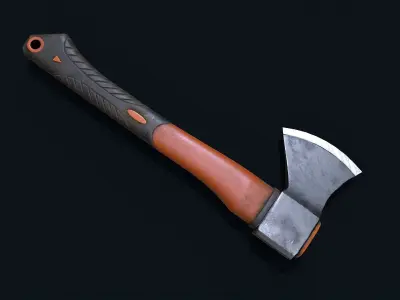 Camping Axe Low-poly 3D model