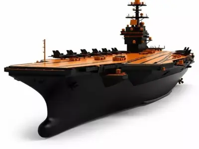 Modern Aircraft Carrier Model Black and High Visibility NAVAL  3D model