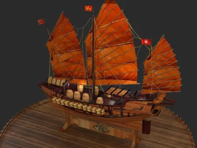 Chinese junk boat 3D model