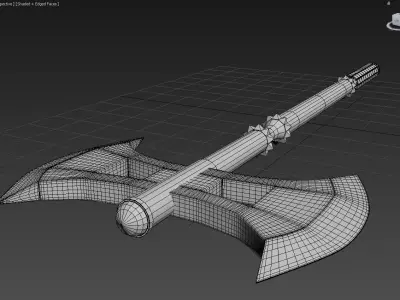 Double Bit Axe Low-poly 3D model