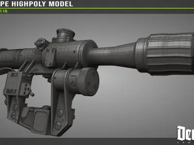 FREE SVD Highpoly scope Free 3D model