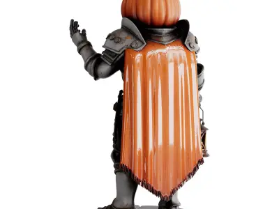 Halloween Pumpkin Guardian 3d print and game ready 3D model