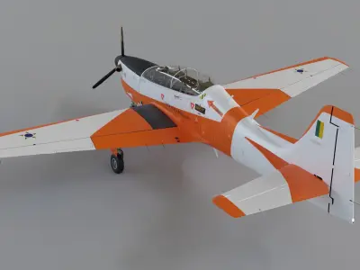 T-27 Tucano EMB-312 Low-poly 3D model