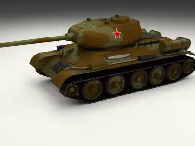 T-34 85 Tank Camo 3D model