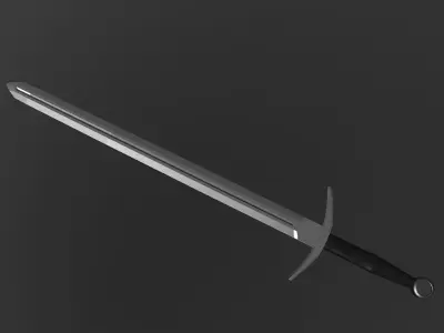 Medieval Bastard Sword Low-poly 3D model