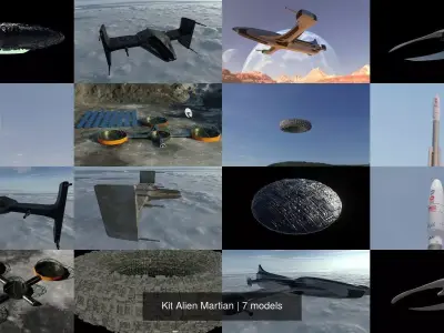 Kit Alien Martian 3D Model Collection