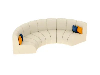  Curved sofa Free low-poly 3D model