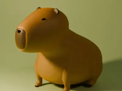 Cute Capybara 3D Model 3D model