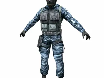 R5 Face mask Army Soldier Low-poly 3D model