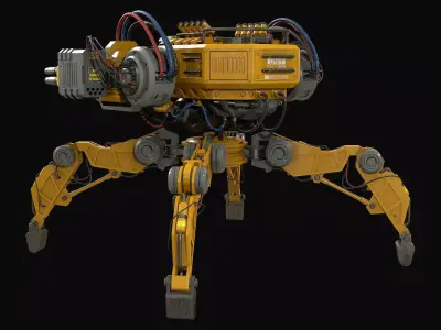 Walking Turret Concept-1-Yellow 3D model