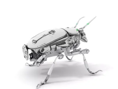 Metallic Robo Beetle model pack Low-poly 3D model