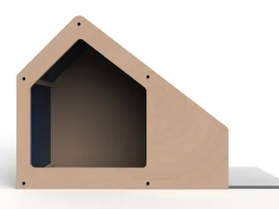 Cat House with Bowl Free low-poly 3D model