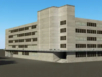 Building Collection 1-4 Low-poly 3D model