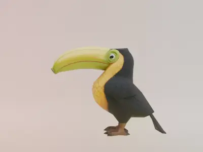 Tukanno Bananno Italian brainrot Low Poly Character Low-poly 3D model