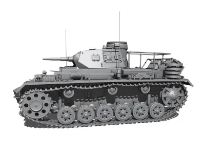 PzBefWg III - Ausf E - Command Tank 3D model