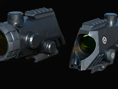 Red dot sight Low-poly 3D model