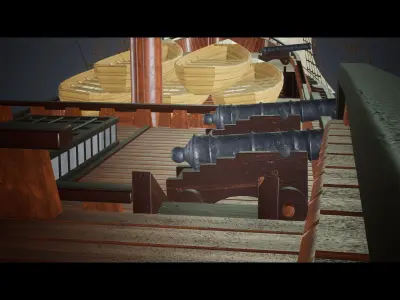 Pirate Ship Low-poly 3D model