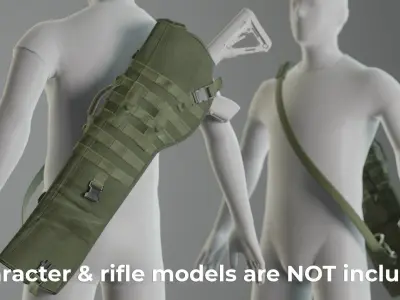 Rifle scabbard Holster Bag Low-poly 3D model