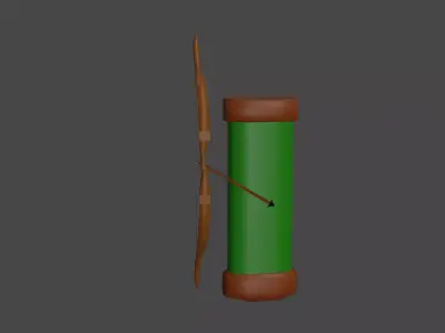 Bow and Arrow Low Poly Low-poly 3D model