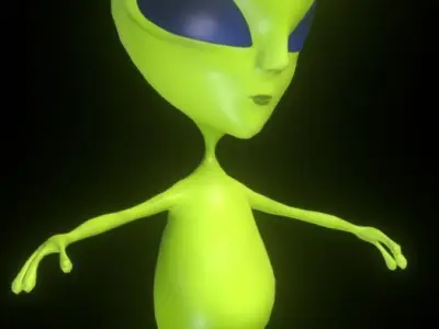 Alien Cartoon Character Low-poly 3D model