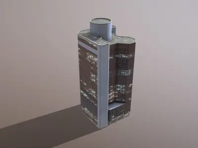 Building Frankfurt ABC International Bank Low-poly 3D model