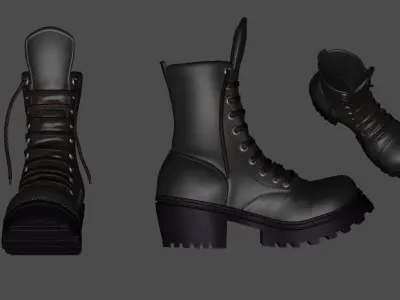 Military Boots-Subdiv-Low Poly 3D model