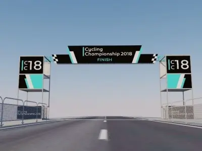 Finish line - Banner commercial Low-poly 3D model