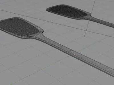 Flyswatters three plastic spatulas 3D model