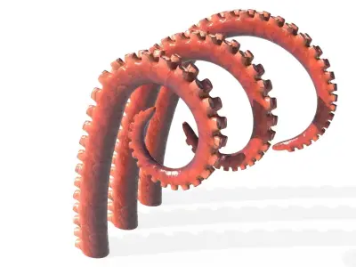 Kraken Octopus Tentacle Rigged Low-poly 3D model