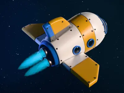 Stylized space shuttle Low-poly 3D model