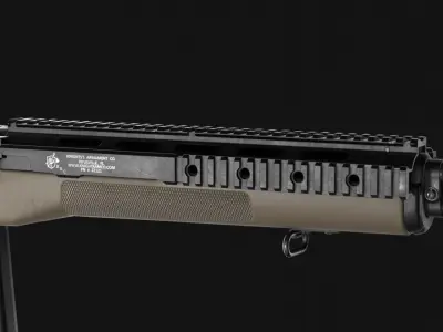 KAC M14 M1A RAS Picatinny Rail Handguard - Game Asset Low-poly 3D model