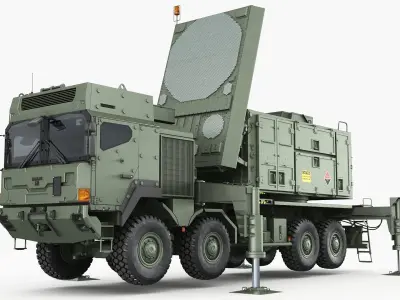 Radar MPQ-53 based on MAN truck armor chassis 3D model