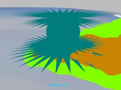 Headquarters island with grass and bird Free 3D model