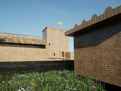 shivneri fort Low-poly 3D model