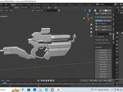 sci- fi gun 3D model