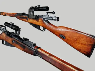 Mosin Nagant Low-poly 3D model