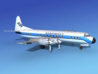 Lockheed L-188 Electra HP Aero West 3D model