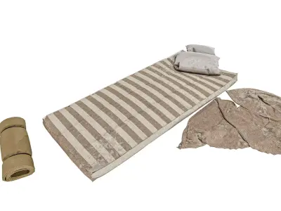 Protable Camping Bed Low-poly 3D model
