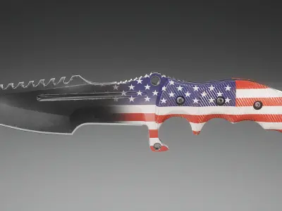 Tactical Combat Knife V3 Low-poly 3D model