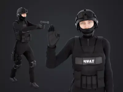 Female SWAT Officer 3D model